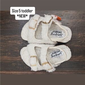 Jumping Beans Fuzzy Toddler Sandals - Cream
